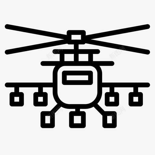 直升机军用25直线型图标svg_新图网 https://ixintu.com 军用 直升机 直线 线型