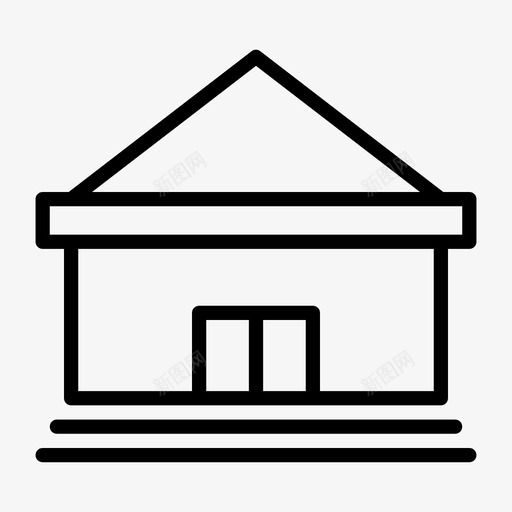 学校公司家图标svg_新图网 https://ixintu.com 公司 别墅 学校 家 建筑轮廓 房子 村庄