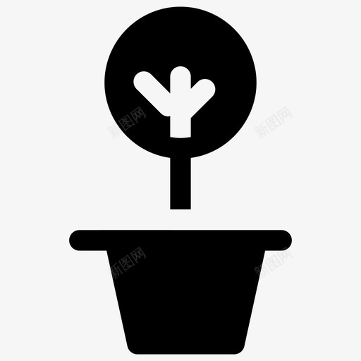 装饰植物室内植物树叶图标svg_新图网 https://ixintu.com 园林设备固体图标包 室内植物 树叶 植物盆栽 盆栽植物 自然 装饰植物