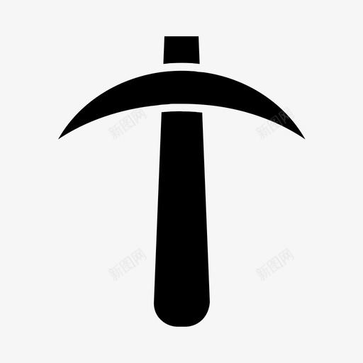 鹤嘴锄建筑挖掘图标svg_新图网 https://ixintu.com 工具 建筑 挖掘 采矿 鹤嘴 黑色