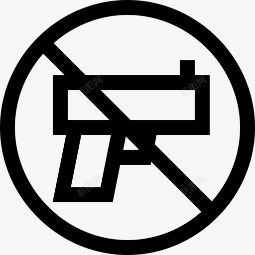 枪公共标志3直线图标svg_新图网 https://ixintu.com 公共 标志 直线