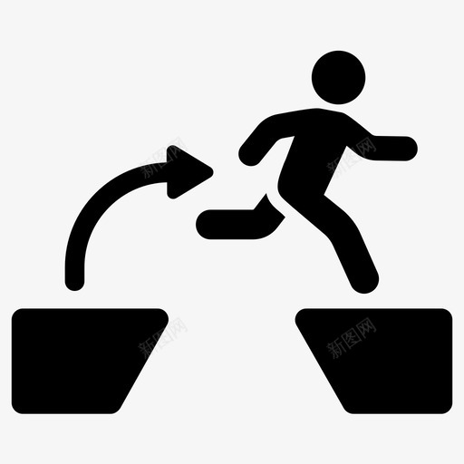 敏捷悬崖峭壁跳跃图标svg_新图网 https://ixintu.com 悬崖峭壁 成功 敏捷 跑酷 跳跃