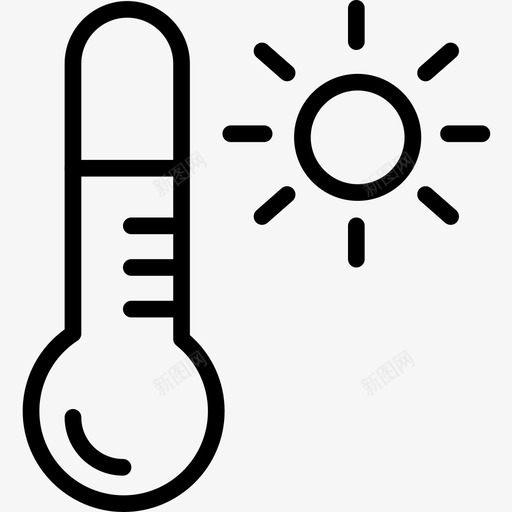 温度计天气201线性图标svg_新图网 https://ixintu.com 天气201 温度计 线性