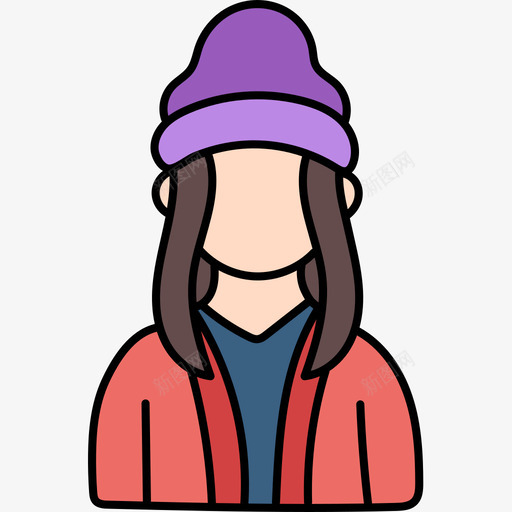 女孩阿凡达55彩色图标svg_新图网 https://ixintu.com 女孩 彩色 阿凡