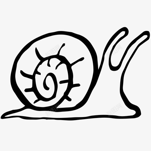蜗牛法国花园图标svg_新图网 https://ixintu.com 手绘 法国 花园 蜗牛 贝壳