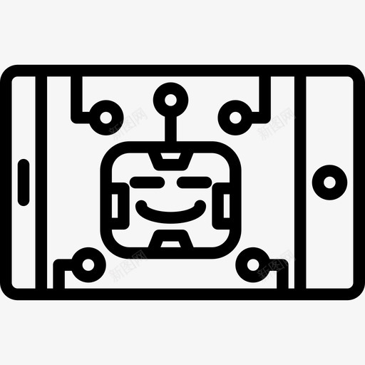 智能手机安卓线性图标svg_新图网 https://ixintu.com 安卓 手机 智能 线性
