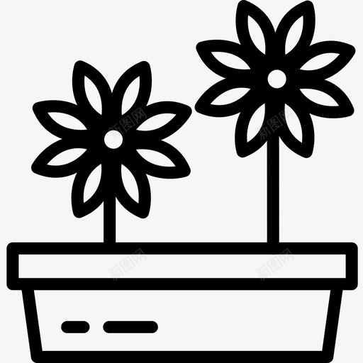 花卉农业园艺线性图标svg_新图网 https://ixintu.com 农业 园艺 线性 花卉