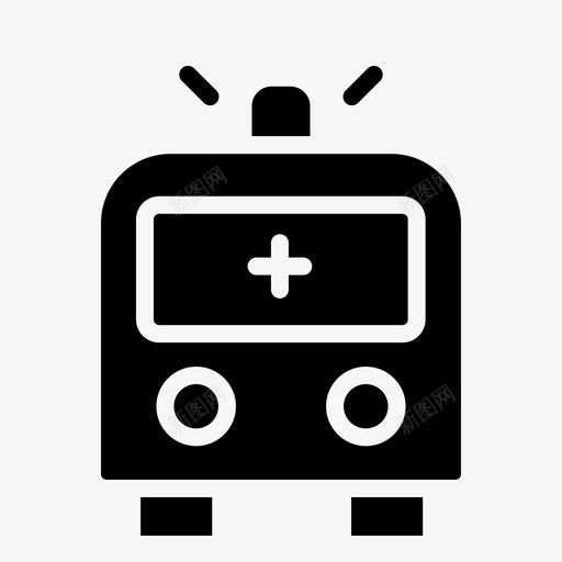 救护车急救车医院面包车图标svg_新图网 https://ixintu.com 医疗服务 医疗箱2制动箱 医院面包车 急救车 救护车 警报器