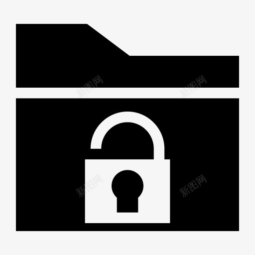 解锁文件不安全文件夹和文件字形图标svg_新图网 https://ixintu.com 不安全 文件夹和文件字形 解锁文件