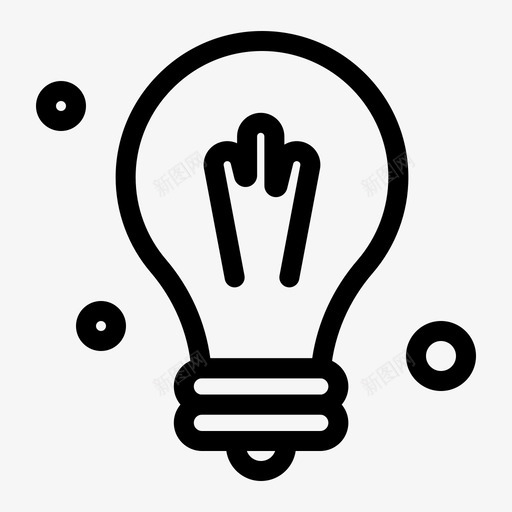 灯泡想法科学图标svg_新图网 https://ixintu.com 想法 灯泡 科学 路线