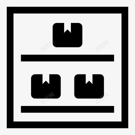 库存集装箱仓库图标svg_新图网 https://ixintu.com 业务 仓库 分析 存储 库存 货架 货物 集装箱