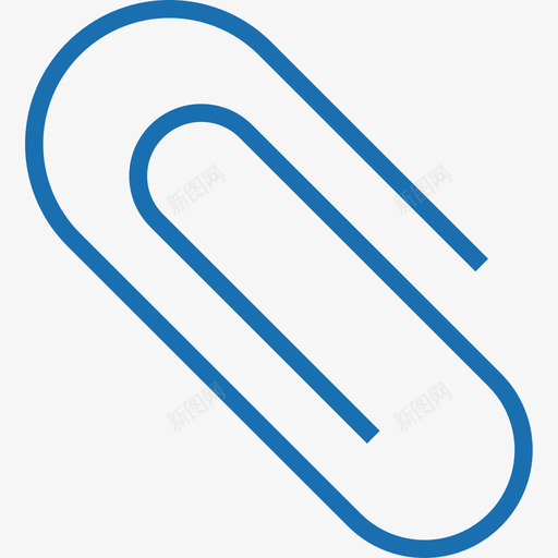 回形针办公用品4蓝色图标svg_新图网 https://ixintu.com 办公用品 回形针 蓝色