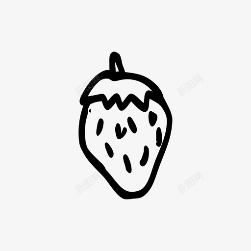 草莓食品水果图标svg_新图网 https://ixintu.com 手绘食品 水果 草莓 食品