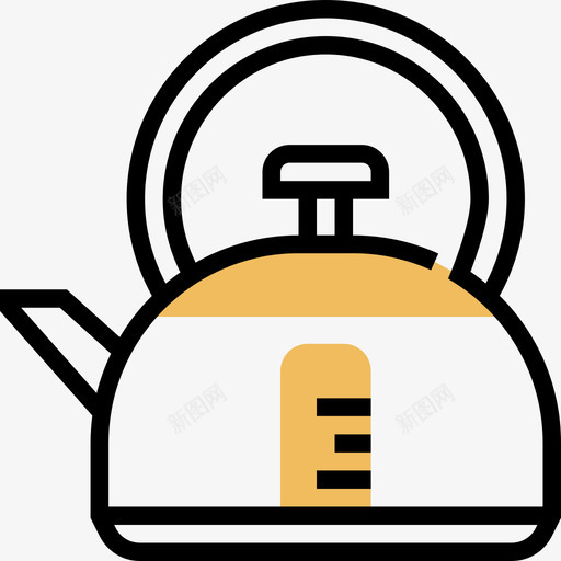 水壶咖啡59黄影图标svg_新图网 https://ixintu.com 咖啡 水壶 黄影