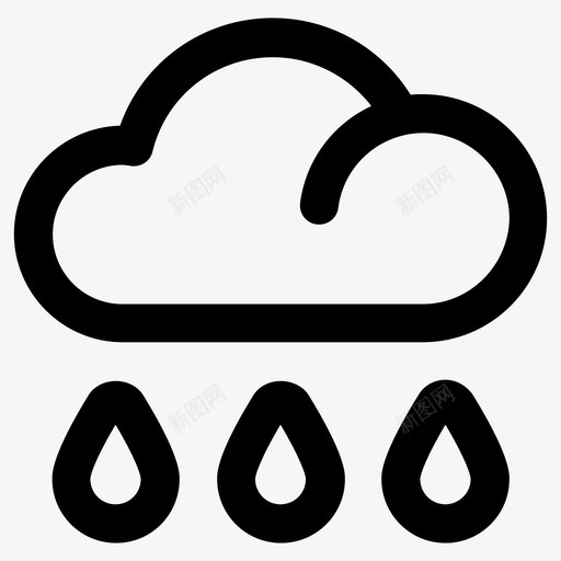 雨云气象图标svg_新图网 https://ixintu.com 云 天气 气象 雨