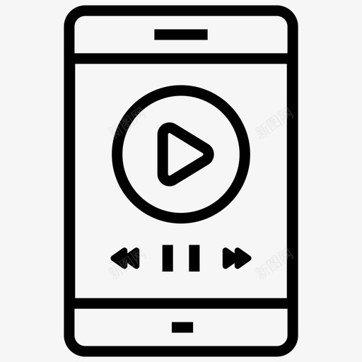 移动视频mp4在线视频图标svg_新图网 https://ixintu.com mp4 图标 在线视频 播放器 教程 用户界面 移动 线图 视频
