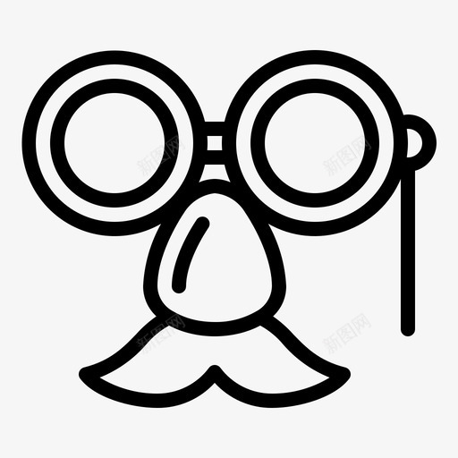 滑稽面具狂欢节脸图标svg_新图网 https://ixintu.com 滑稽 狂欢节 眼镜 面具 鼻子