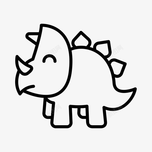 三角龙恐龙侏罗纪图标svg_新图网 https://ixintu.com 三角龙 侏罗纪 史前 安息龙 恐龙