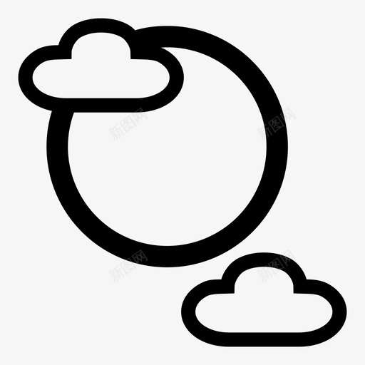 天气满月云多云图标svg_新图网 https://ixintu.com 多云 天气 满月
