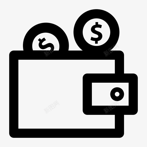 钱包现金美元图标svg_新图网 https://ixintu.com 商业 现金 美元 货币 金融 钱包