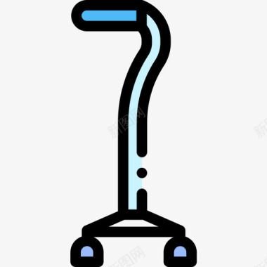 手杖残疾人2线性颜色图标图标