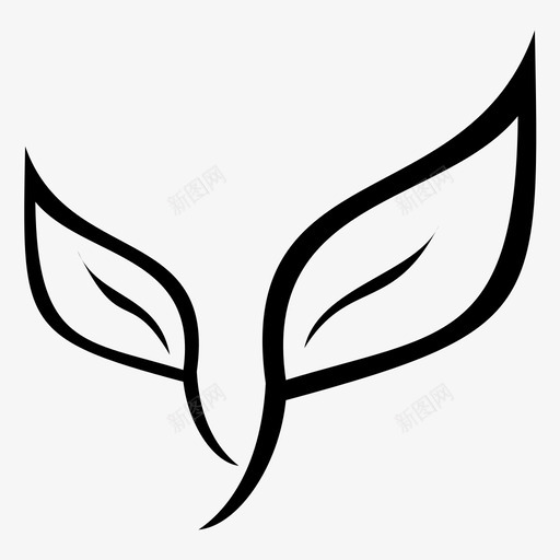 叶子植物树图标svg_新图网 https://ixintu.com 叶子 植物