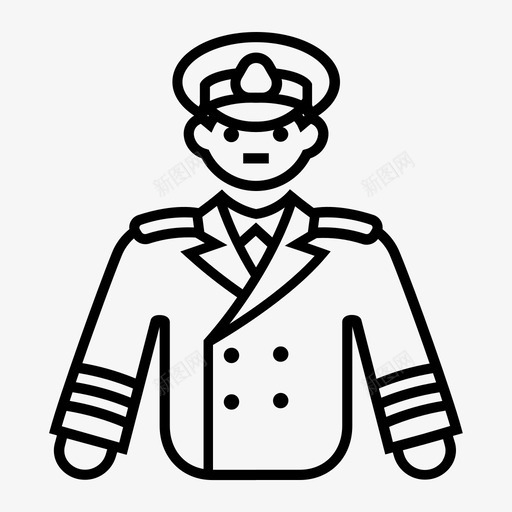 船长指挥官海员图标svg_新图网 https://ixintu.com 图标 指挥官 海员 线图 职业 船长