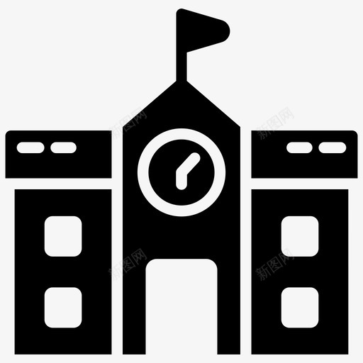 学校学院教育大楼图标svg_新图网 https://ixintu.com 大学 学校 学校建筑 学院 教育和科学字形图标 教育大楼