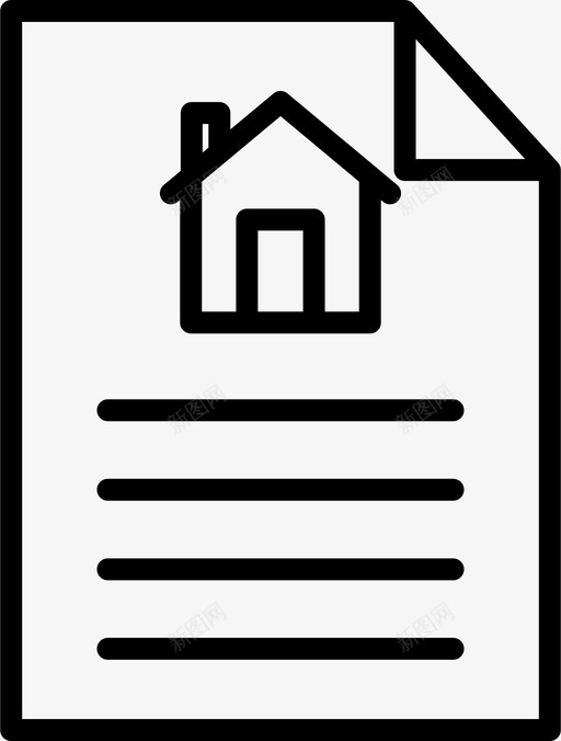 纸张建筑物契据图标svg_新图网 https://ixintu.com 契据 建筑物 房屋 租金 纸张