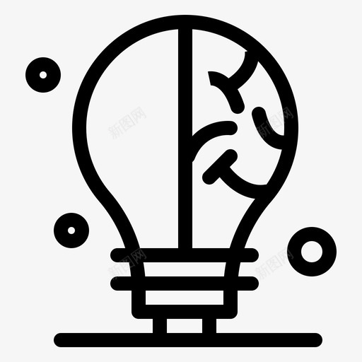 灯泡想法科学图标svg_新图网 https://ixintu.com 想法 灯泡 科学 路线