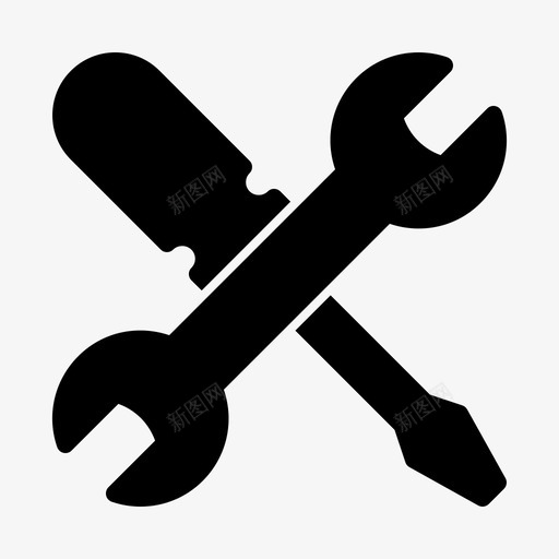 扳手螺丝刀维修螺丝刀图标svg_新图网 https://ixintu.com 扳手 维修 螺丝刀