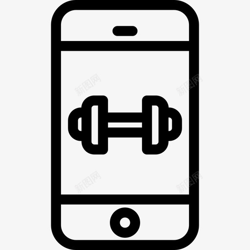 智能手机健身74线性图标svg_新图网 https://ixintu.com 健身74 智能手机 线性