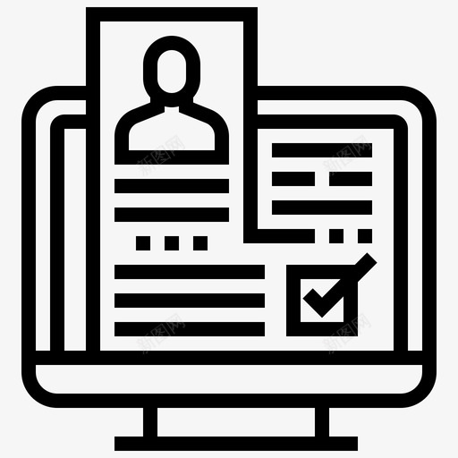招聘申请计算机图标svg_新图网 https://ixintu.com 商业 在线 招聘 热线 申请 简历 计算机