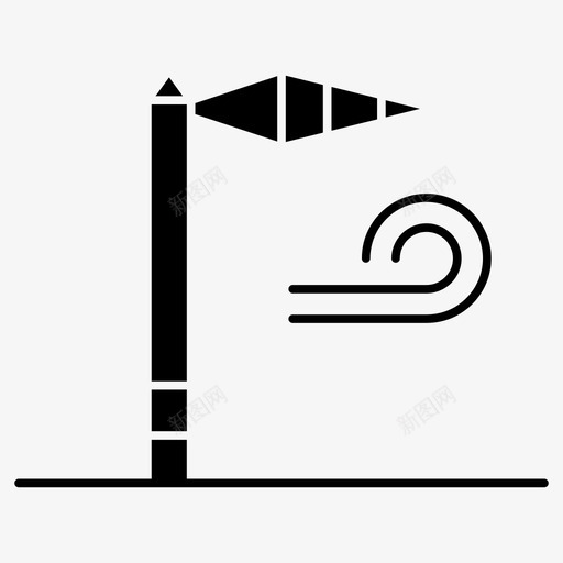 风风向风速图标svg_新图网 https://ixintu.com 图标 航空 雕文 风向 风速