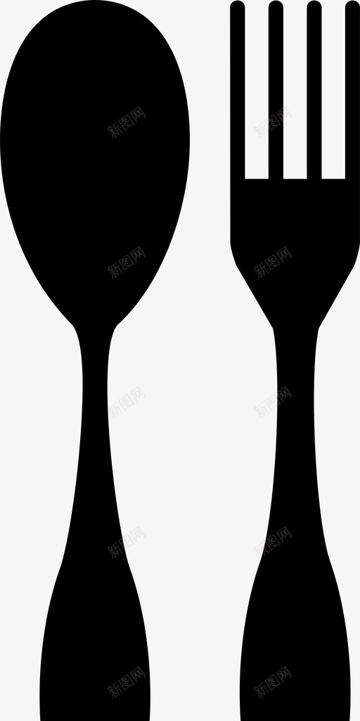 餐具晚餐叉子图标svg_新图网 https://ixintu.com 勺子 叉子 晚餐 餐具 餐食