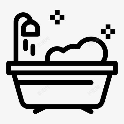 浴室清洁淋浴图标svg_新图网 https://ixintu.com 卫生 常规 浴室 淋浴 清洁