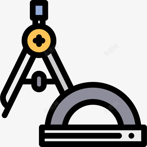 指南针建筑18线条色彩图标svg_新图网 https://ixintu.com 建筑 指南针 线条 色彩