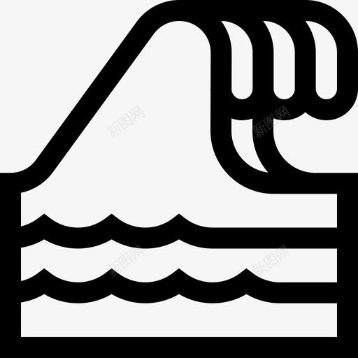 波浪可持续能源23线性图标svg_新图网 https://ixintu.com 持续 波浪 线性 能源