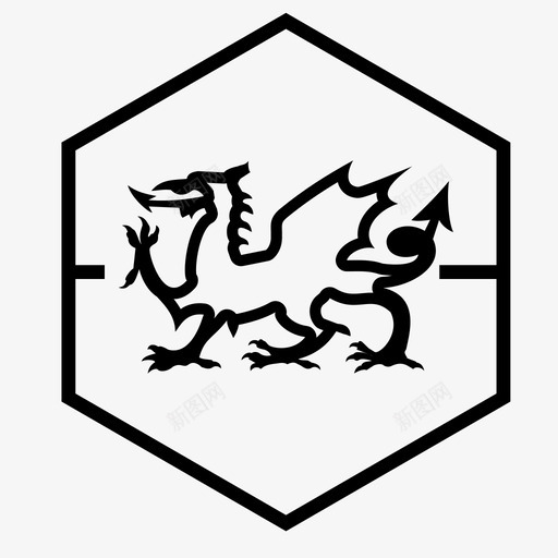 威尔士国旗国标wls图标svg_新图网 https://ixintu.com wls 世界 六边形 国旗 国标 威尔士 旗帜