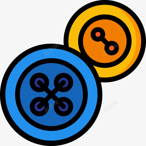 钮扣工艺美术5线颜色图标svg_新图网 https://ixintu.com 工艺美术 钮扣 颜色