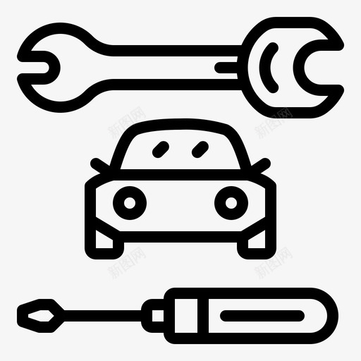 汽车修理螺丝刀工具图标svg_新图网 https://ixintu.com 工具 扳手 汽车修理 汽车服务 螺丝刀
