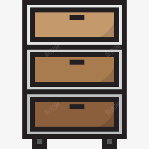 橱柜办公用品4个线性颜色图标svg_新图网 https://ixintu.com 办公用品4个 橱柜 线性颜色