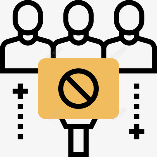 暴徒抗议4黄影图标svg_新图网 https://ixintu.com 抗议 暴徒 黄影