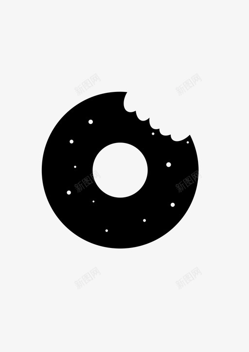 甜甜圈面包店咬图标svg_新图网 https://ixintu.com 甜甜圈 甜食 面包店