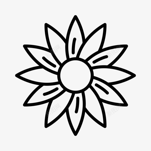 雏菊植物学花图标svg_新图网 https://ixintu.com 植物学 花艺 雏菊