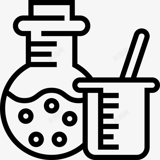 生物化学烧瓶8线性图标svg_新图网 https://ixintu.com 生物化学烧瓶8 线性