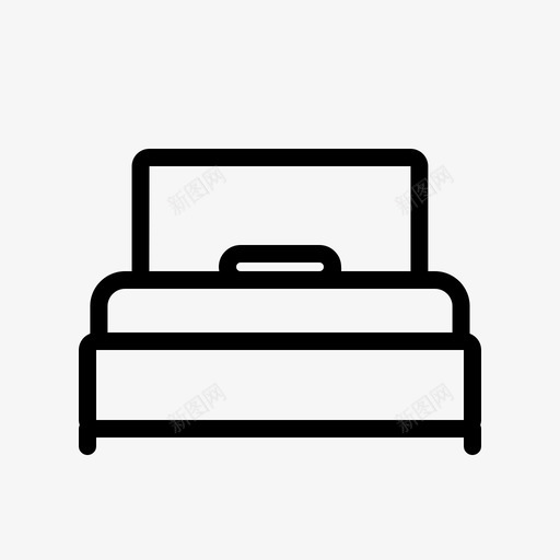 单人床卧室酒店图标svg_新图网 https://ixintu.com 单人床 卧室 弹簧 热线 酒店 预订服务