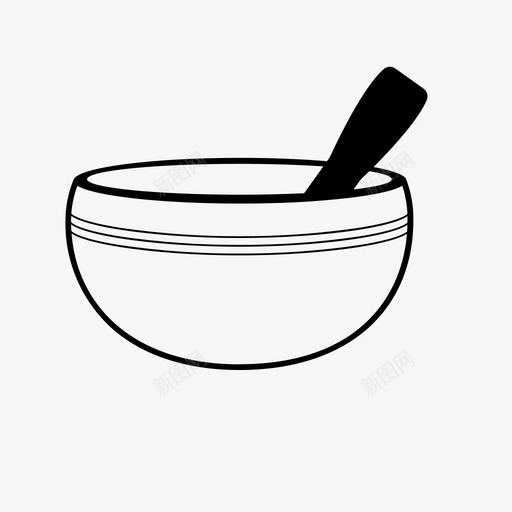 藏碗疗愈冥想图标svg_新图网 https://ixintu.com 佛教 冥想 哈他 歌唱 瑜伽 疗愈 藏碗