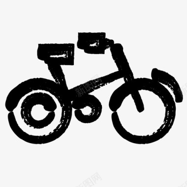 自行车健身手绘图标图标