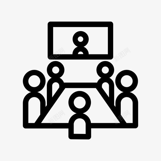 电话会议沟通会议图标svg_新图网 https://ixintu.com 交谈 人们 会议 办公室 沟通 电话会议